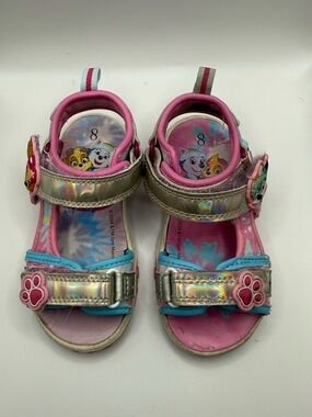 Paw Patrol Pink, Silver & Blue Light-Up Girls' Sandals